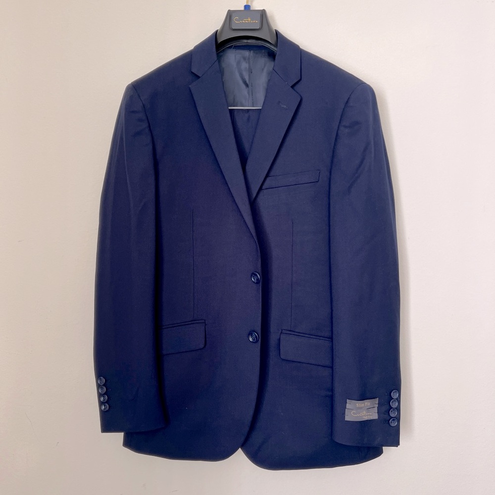 Men 40R 42R Navy Blue Suit